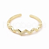 Clear Cubic Zirconia Wave Open Cuff Ring X-RJEW-B028-17G-2
