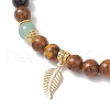 Natural Tiger Eye Stretch Bracelets BJEW-JB11962-01-3