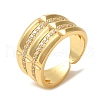 Rack Plating Brass Micro Pave Clear Cubic Zirconia Cuff Rings for Women RJEW-G325-13C-G-1