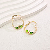 Fashionable Brass Ring with Leaf Hoop Earrings II4943-1