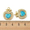 Brass Micro Pave Cubic Zirconia with Synthetic Opal Pendants KK-D096-01A-G-3