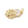 Brass Pave Natural White Shell Religion Pendants KK-S522-23G-C-2