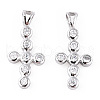 Rhodium Plated 925 Sterling Silver Pave Clear Cubic Zirconia Pendants STER-T007-37P-1