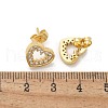 Brass Micro Pave Clear Cubic Zirconia Stud Earrings EJEW-C139-07G-5