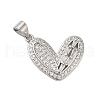 Rack Plating Brass & Clear Cubic Zirconia Pendants KK-S372-28P-1