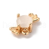 Brass Pave Glass Connector Charms KK-C062-039G-01-2