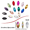 Fingerinspire 128Pcs 16 Colors Glass Rhinestone Cabochons RGLA-FG0001-17-2