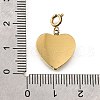 Heart 304 Stainless Steel Rhinestone Pendant Decorations STAS-H202-04G-03-3