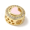 Rack Plating Brass Micro Pave Clear Cubic Zirconia with Enamel Beads KK-P267-17G-2