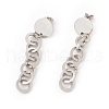 304 Stainless Steel Interlocking Rings Dangle Stud Earrings for Women EJEW-E264-07-2