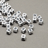 Large Hole Acrylic Letter European Beads SACR-Q103-8mm-01W-1