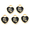 Light Gold Plated Alloy Enamel Pendants ENAM-R136-30-18-1