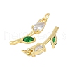 Rack Plating Brass Micro Pave Cubic Zirconia Pendants KK-R166-09G-05-2