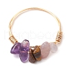 Natural Gemstone Chips Finger Rings RJEW-JR00800-5