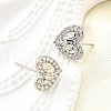Brass Micro Pave Clear Cubic Zirconia Stud Earrings EJEW-M103-11P-3