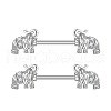 304 Stainless Steel Clear Cubic Zirconia Nipple Barbells WG1DC98-03-1