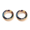 Brass Micro Pave Cubic Zirconia Spring Gate Rings KK-M206-03G-01-1