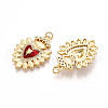 Brass Micro Pave Clear Cubic Zirconia Pendants KK-N254-247G-2