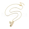 Brass Micro Pave Cubic Zirconia Letter Pendant Necklaces KK-Z069-01G-Y-2