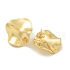 Texture Flat Round 304 Stainless Steel Stud Earrings for Women EJEW-K278-34G-1