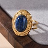 Oval Natural Lapis Lazuli Finger Rings RJEW-M063-01G-17-3