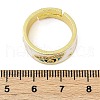 Brass Micro Pave Cubic Zirconia Enamel Cuff Rings for Women RJEW-L113-019G-06-5