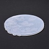 Flat Round with Flower & Butterfly Cup Mat Silicone Molds DIY-M034-29-5