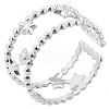 Minimalist Stainless Steel Star Open Cuff Ring for Women Men SR0563-1-1