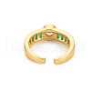 Cubic Zirconia Flat Round Open Cuff Ring RJEW-S049-003G-2