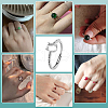 BENECREAT 1Pc Rhodium Plated 925 Sterling Silver Adjustable Ring Components FIND-BC0013-97-6