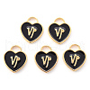 Light Gold Plated Alloy Enamel Pendants ENAM-R136-30-15-1