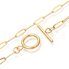Unisex Vacuum Plating 304 Stainless Steel Paperclip Chain Necklaces X-NJEW-H215-04G-2