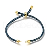 Braided Cotton Cord Slider Bracelet Making MAK-R001-01G-29-1
