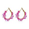 201 Stainless Steel Acrylic Hoop Earrings FS-WG443EA-14-1