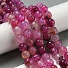 Faceted Natural Dragon Veins Agate Beads Strands G-F447-12mm-L08-1