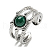 Natural Malachite Adjustable Rings RJEW-K269-10P-06-2
