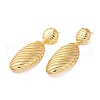 Oval Brass Dangle Stud Earrings EJEW-G382-18G-2