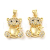 Rack Plating Brass Micro Pave Cubic Zirconia Pendants KK-F861-06G-1
