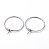 316 Surgical Stainless Steel Hoop Earring Findings STAS-J025-01H-P-P-1