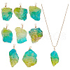 8Pcs Electroplated Raw Rough Natural Quartz Crystal Pendants PALLOY-AB00180-1