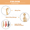 FIBLOOM 3 Pairs 3 Colors Resin Wing Dangle Stud Earrings EJEW-FI0002-17-3