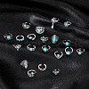 20Pcs Bohemian Style Alloy with Resin Cuff Rings FS-WG5AD72-01-4