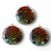 Flat Round Epoxy Resin Pendants G-R478-22B-1