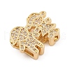 Brass Micro Pave Cubic Zirconia Slide Charms ZIRC-I068-25G-2