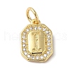 Real 18K Gold Plated Brass Micro Pave Clear Cubic Zirconia Pendants KK-L216-002G-I-1