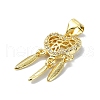 Rack Plating Real 18K Gold Plated Brass Micro Pave Clear Cubic Zirconia Pendants KK-B084-13G-02-2