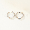 Rhodium Plated 925 Sterling Silver Hoop Earrings EC3534-3-1