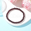 Round Natural Grade AAAA Garnet Beads Stretch Bracelets for Men Women BJEW-JB11825-03-1