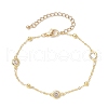 Cubic Zirconia Flat Round Link Bracelets for Women BJEW-JB11634-3