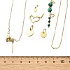 Synthetic Malachite Heart Pendant & Necklaces & Bracelets Sets SJEW-Q002-07G-3